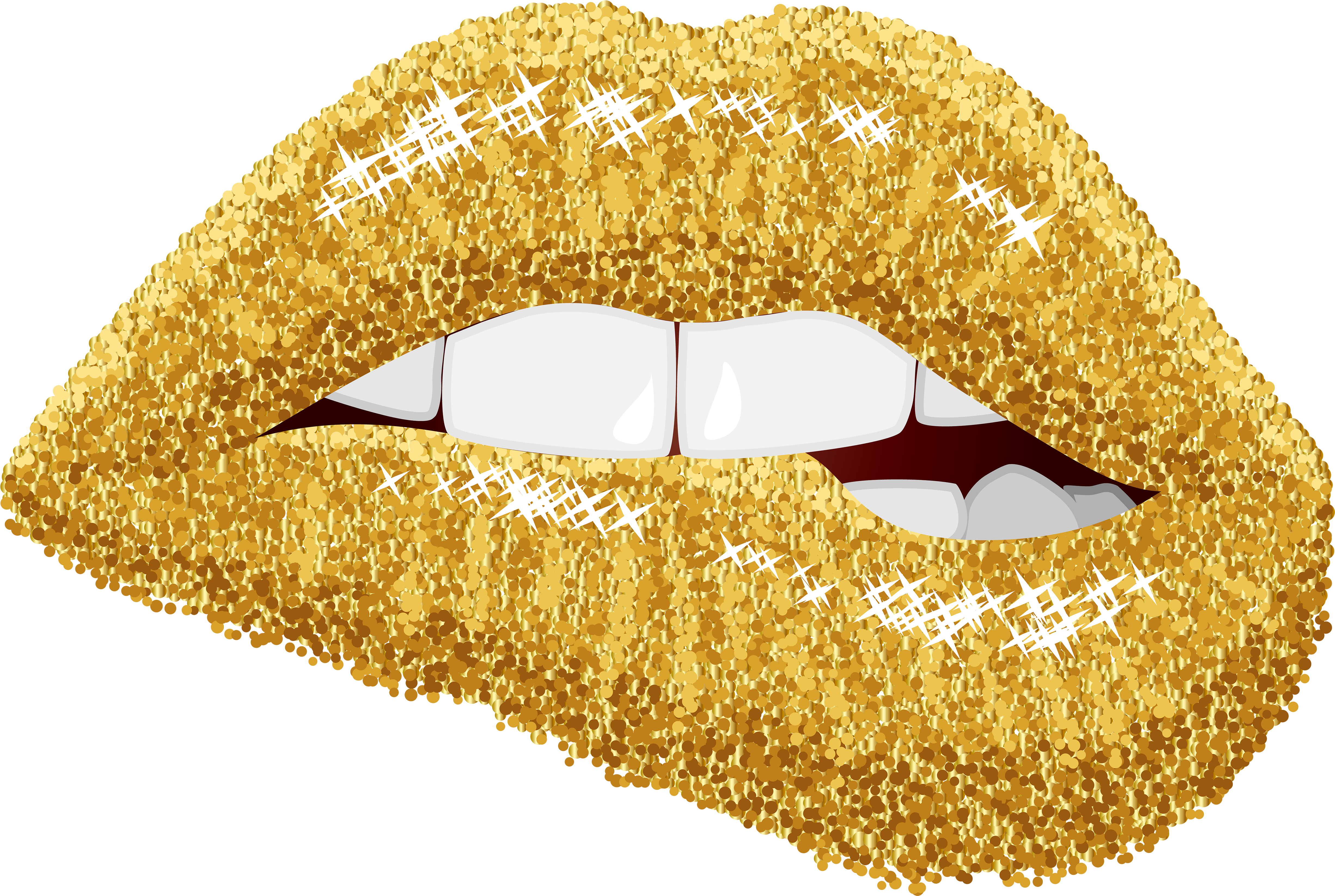 Gold Lips Png Clipart (5000x3357), Png Download