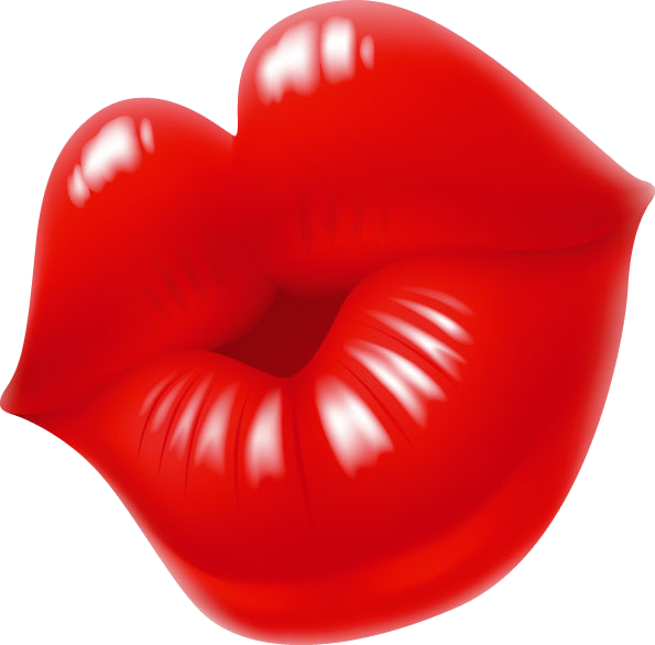 Lips Red Lips - Red Lips Kiss Clipart (595x586), Png Download