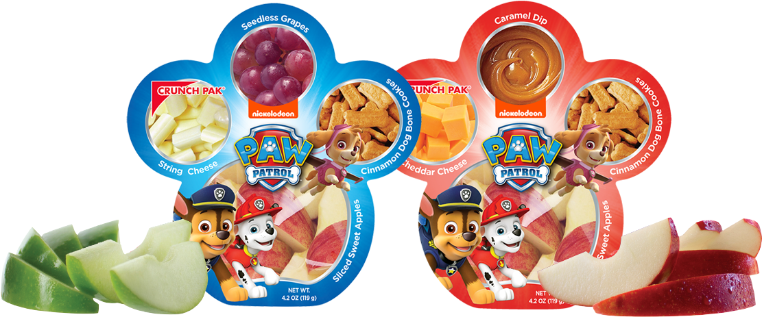 Paw Patrol Snack Trays - Crunch Pak Paw Patrol Clipart (1116x491), Png Download