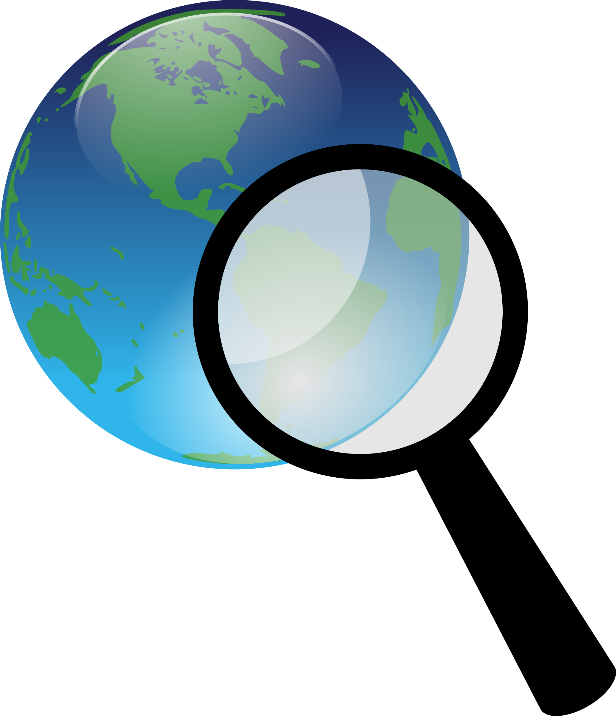 This Free Icons Png Design Of Earth And Magnify Glass Clipart (2065x2400), Png Download