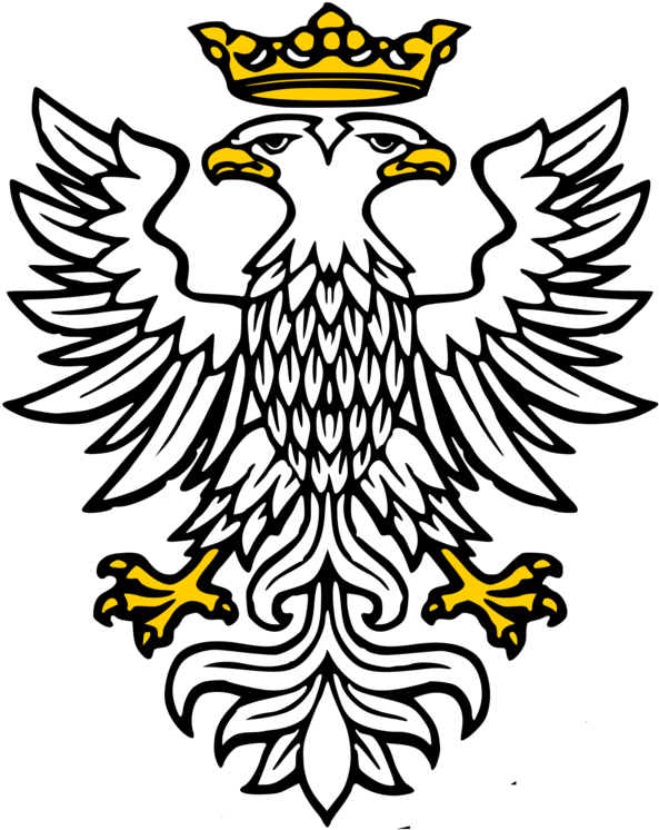 Mercian Eagle - Two Headed Heraldic Eagle Clipart (618x768), Png Download