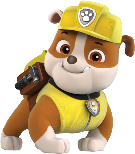 Paw Patrol - Rubble Paw Patrol Png Clipart (583x647), Png Download