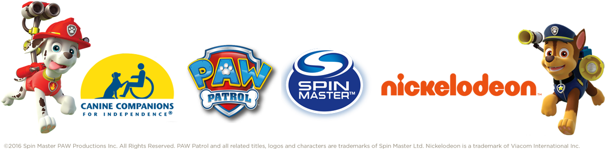 Pawpatrol Logos - 2017 Spin Master Paw Productions Inc Viacom Clipart (1200x342), Png Download