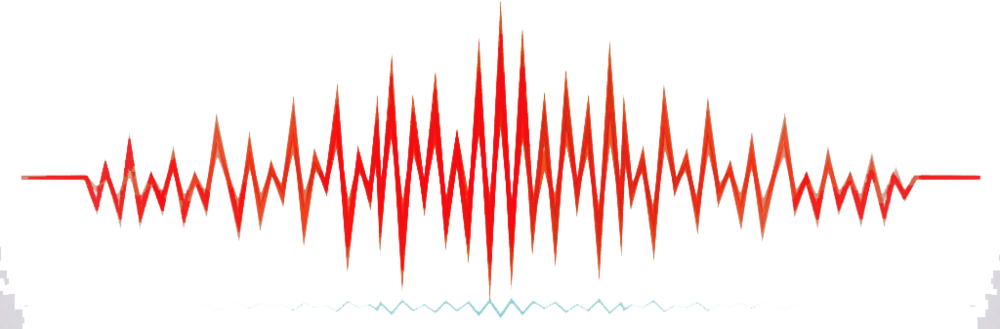 Sound Wave Clipart Transparent - Red Audio Wave Png (1000x329), Png Download