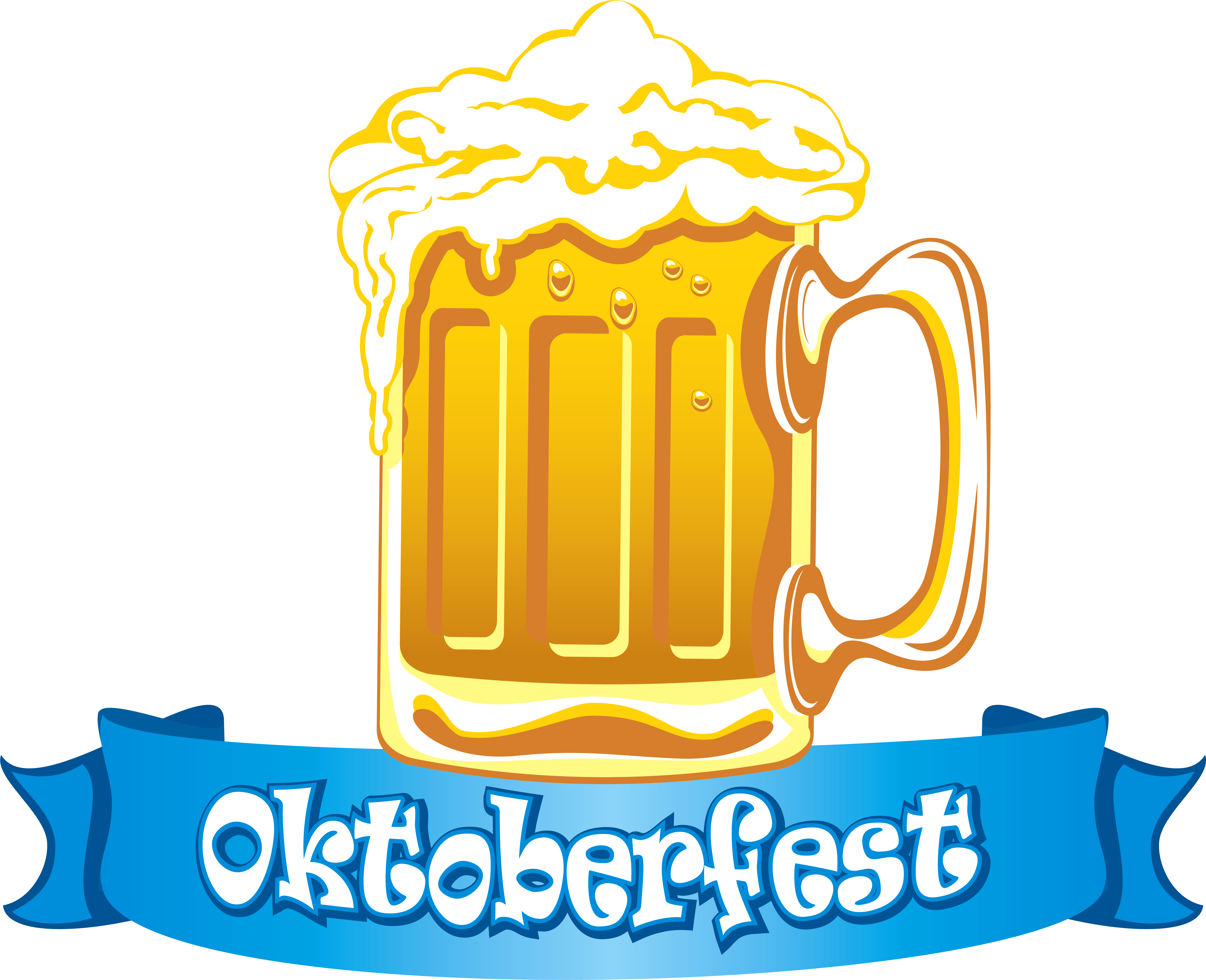 Oktoberfest Banner With Beer Png Clipart Image - Oktoberfest Beer Clipart Transparent Png (6173x5083), Png Download