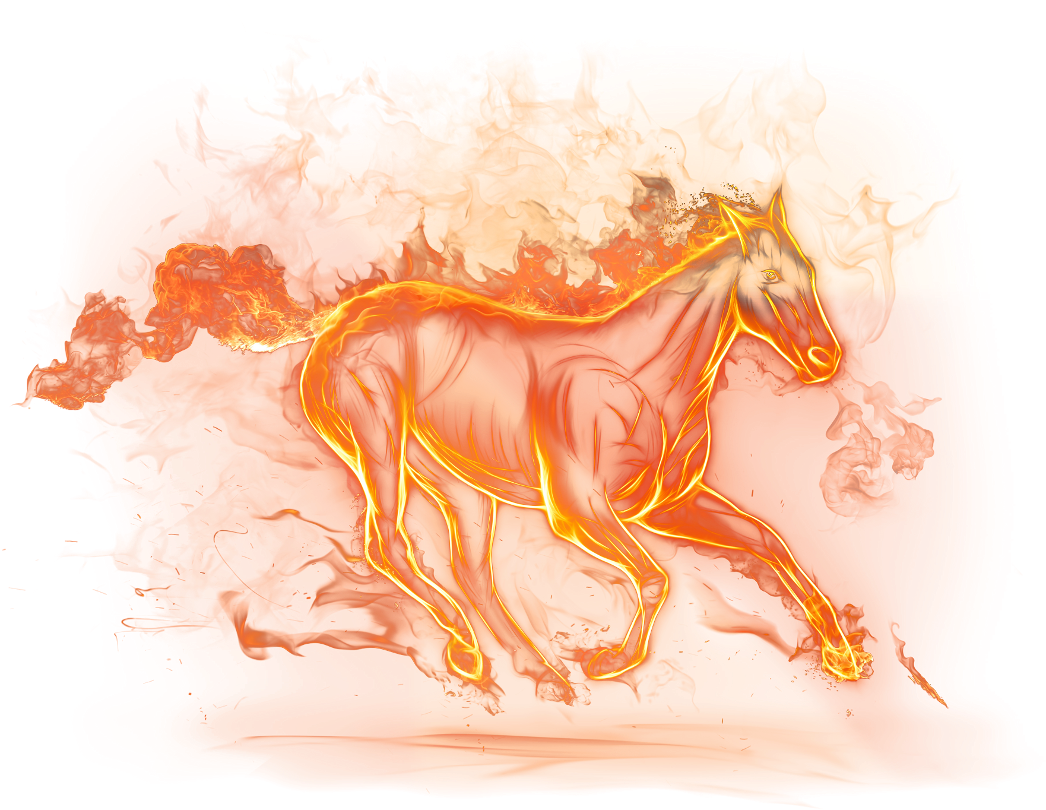 Beautiful Fire Horse Png Clipart Picture - Png Images Fire Download Transparent Png (1076x832), Png Download