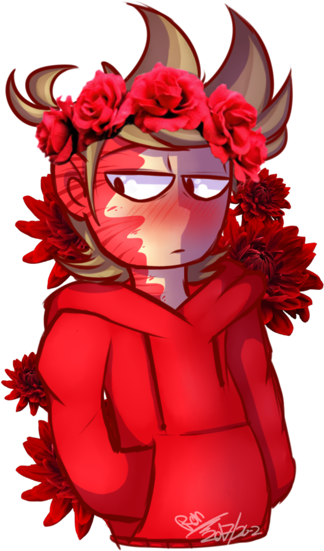 Red Flower Crown Png - Eddsworld Tord Clipart (711x1124), Png Download