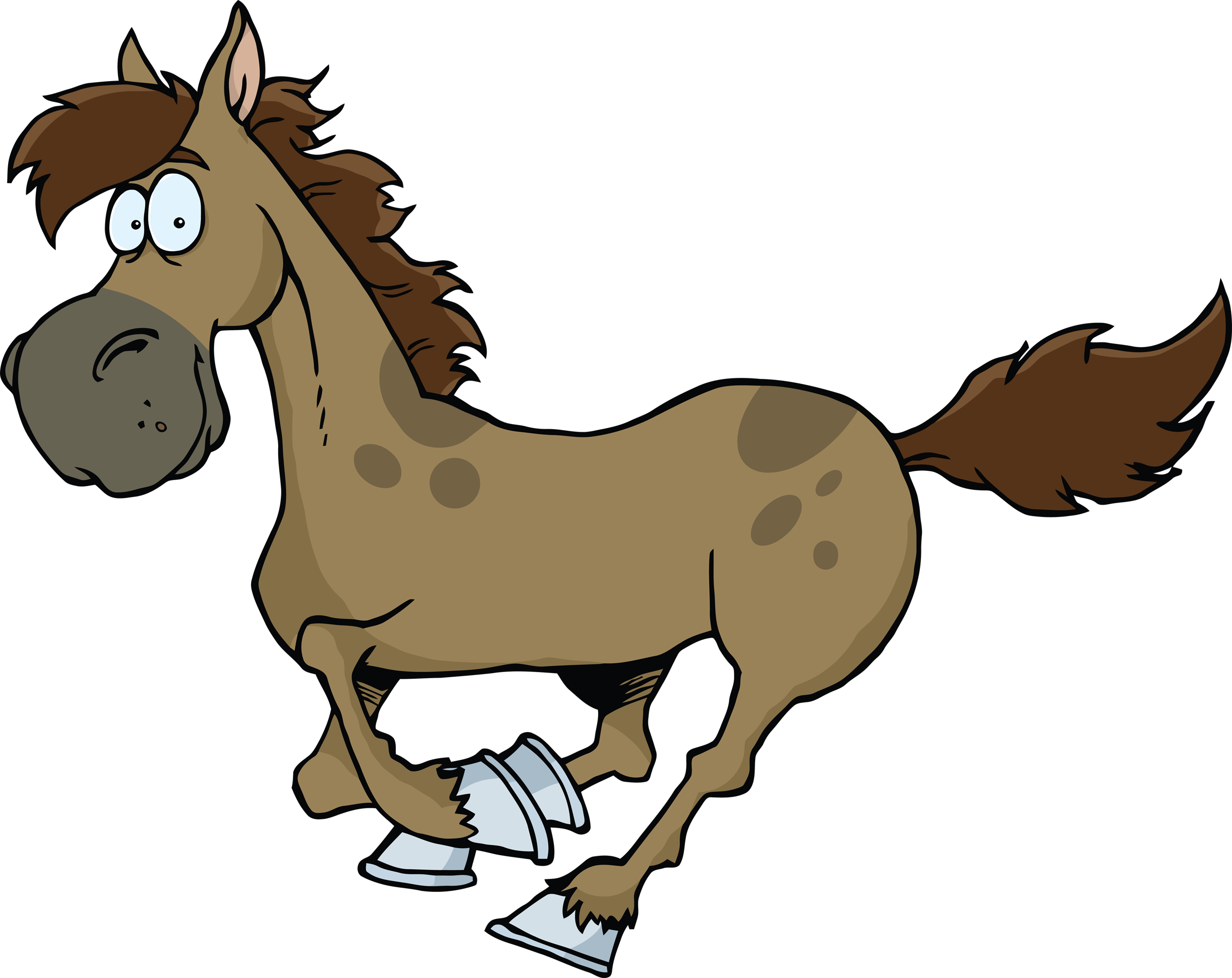 Funny Horse Png - Horse Cartoon Clipart (2400x1905), Png Download