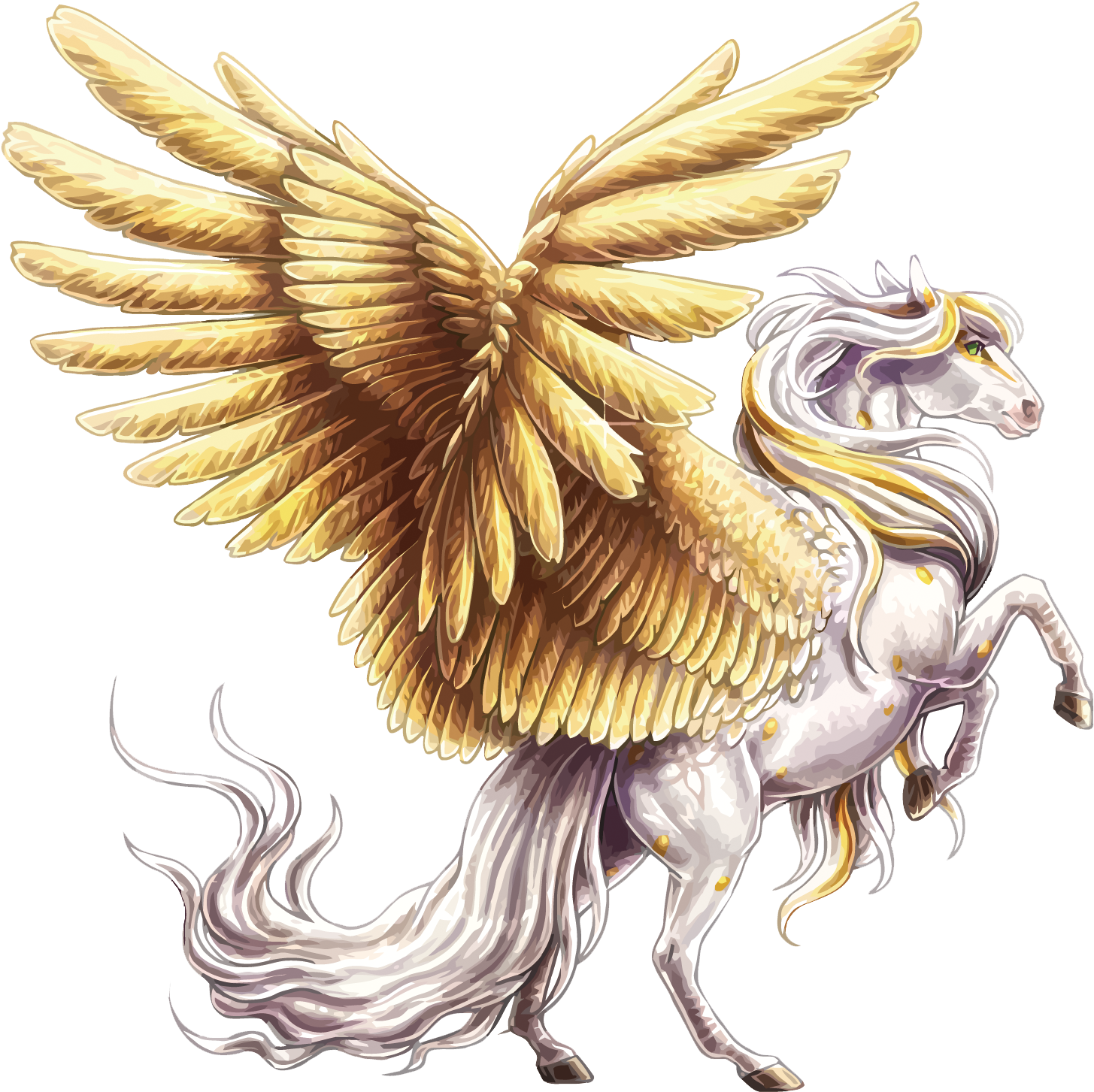 Flying Horse Png Transparent Image - Golden Pegasus Clipart (1500x1500), Png Download