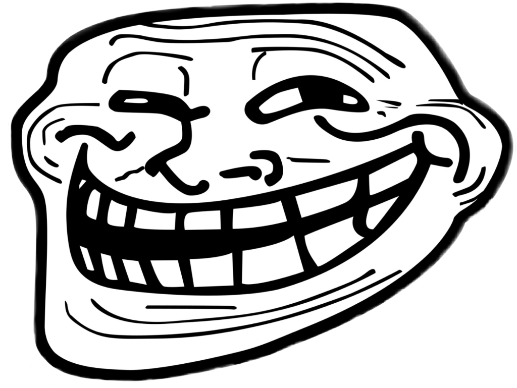 Troll Sticker - Black And White Memes Clipart (1024x769), Png Download