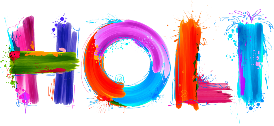 Holi Png Free Download - Happy Holi Png Text Clipart (1024x768), Png Download