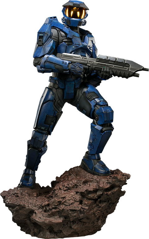 Blue Team Leader Statue By Sideshow Collectibles - Halo Blue Team Png Clipart (480x769), Png Download