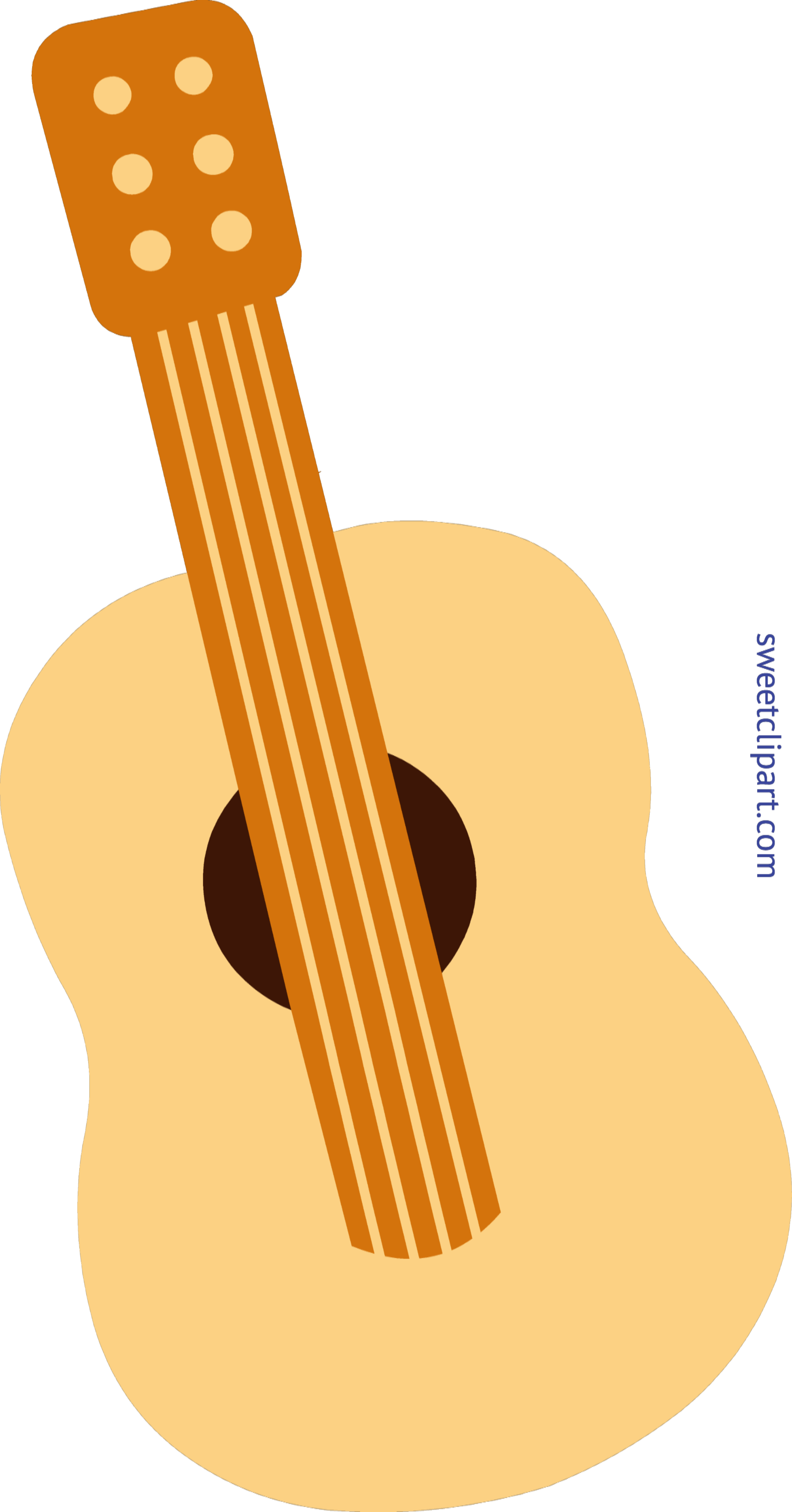 Girl Clipart Guitar - Guitar Cute Png Transparent Png (3487x6652), Png Download