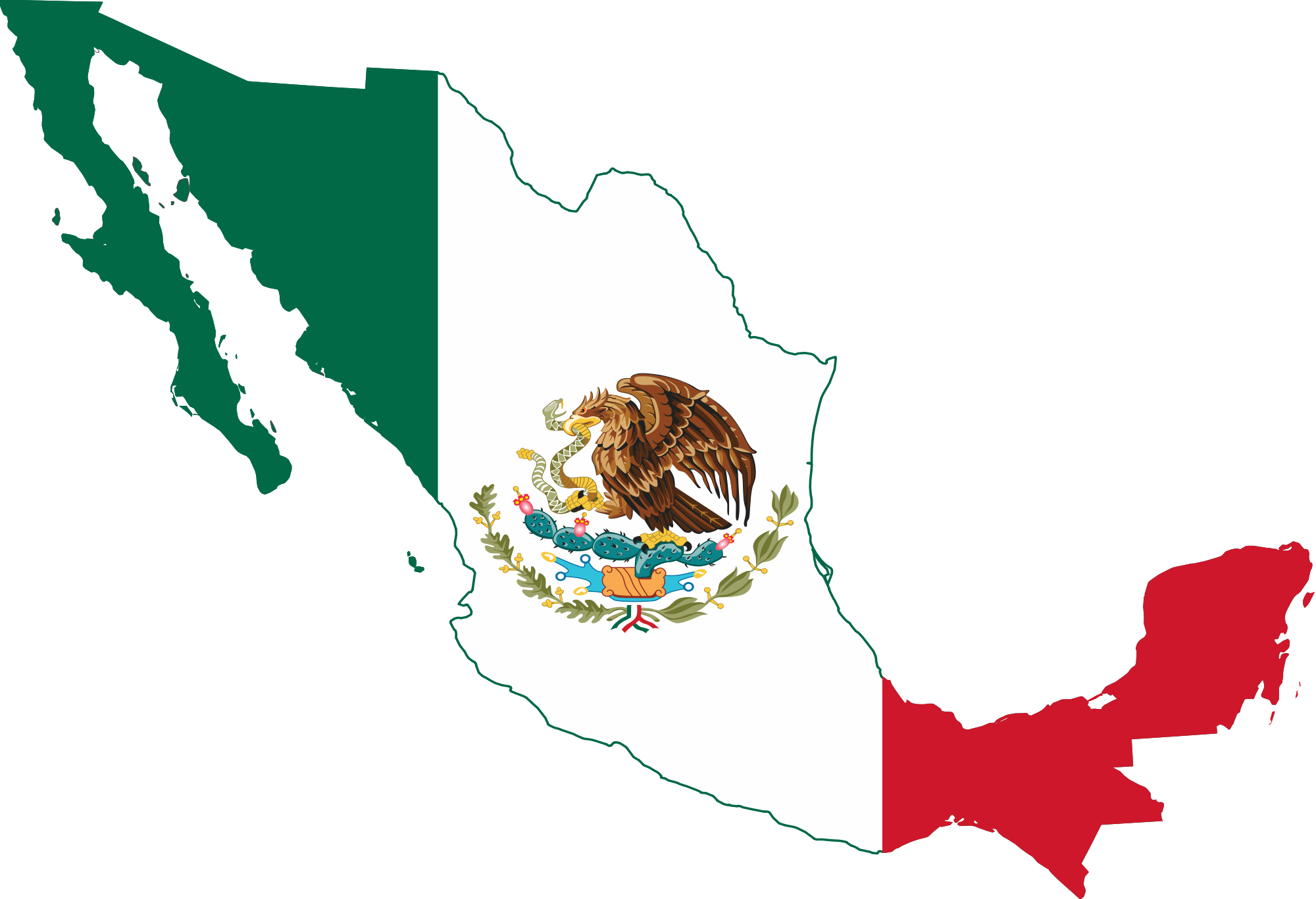 Youtube Clip Art - Mexican Flag On Mexico - Png Download (999x683), Png Download