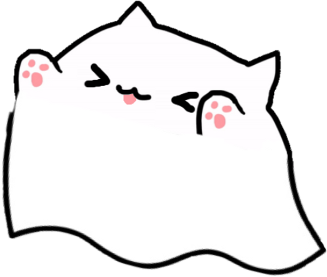 Bongocat Ghost Png Cute Ghostpng Cutecat Cuteghost - Bongo Cat Black Clipart (1024x1036), Png Download