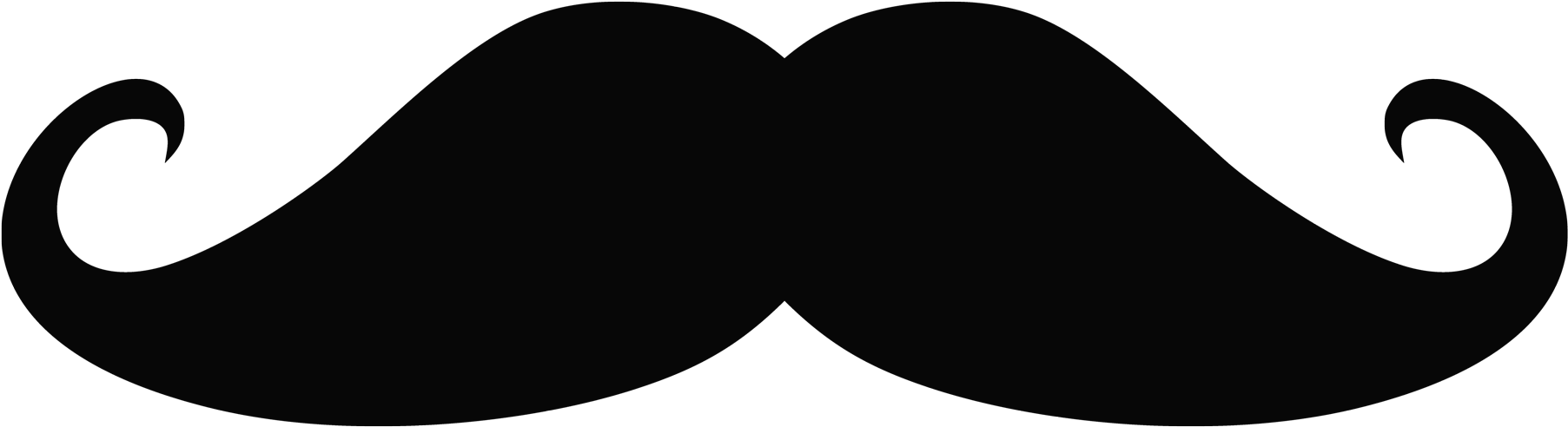 French Mustache Cut Out Clipart (2000x973), Png Download