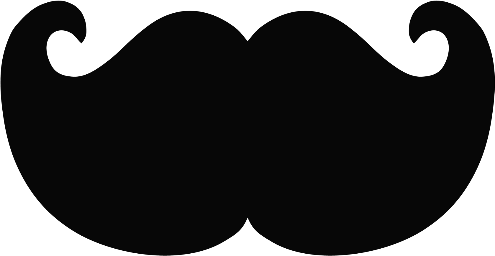 Moustache Clipart (2000x1162), Png Download