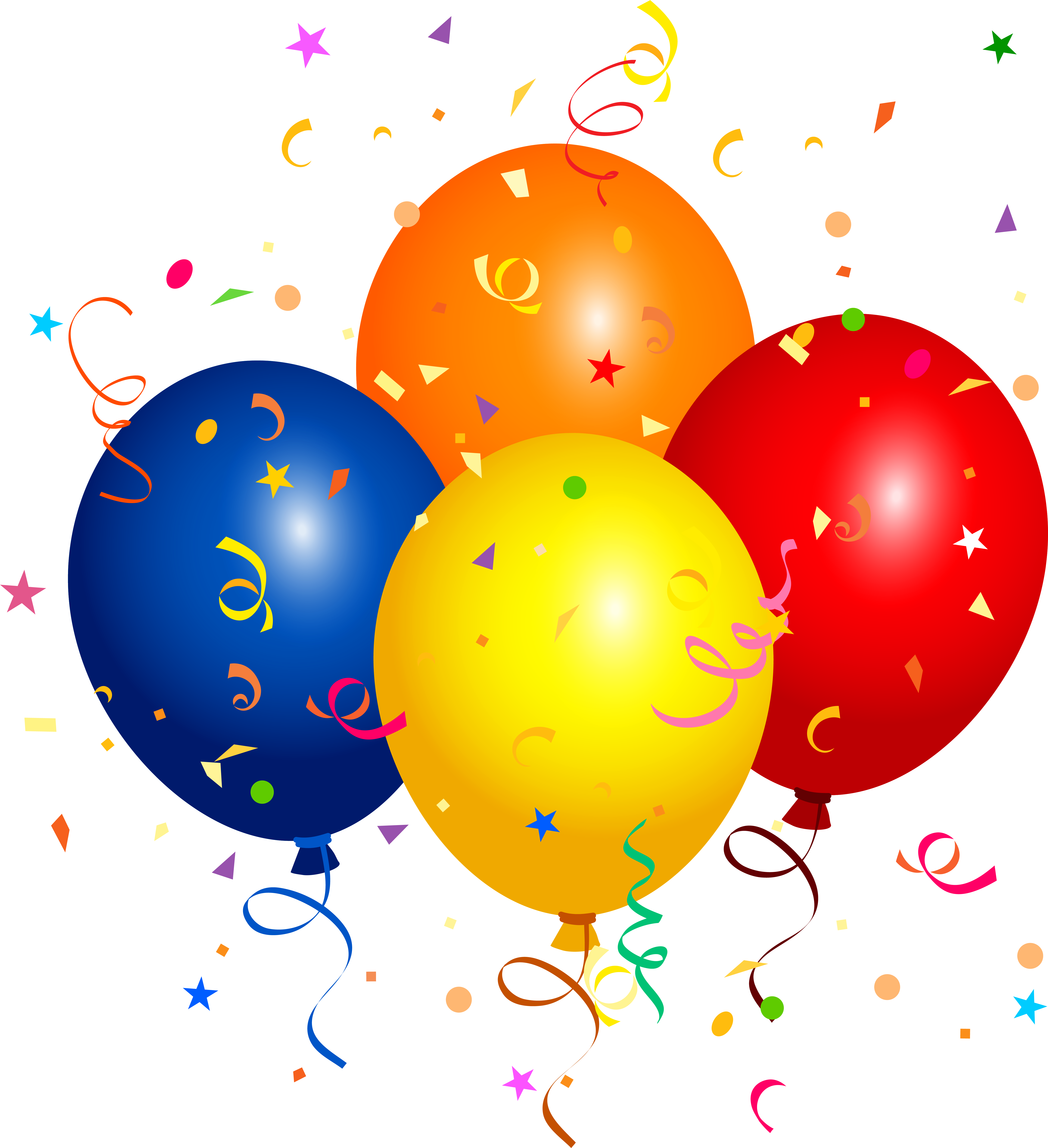 Balloons Transparent Clipart Happy Birthday Png (5762x6314), Png Download