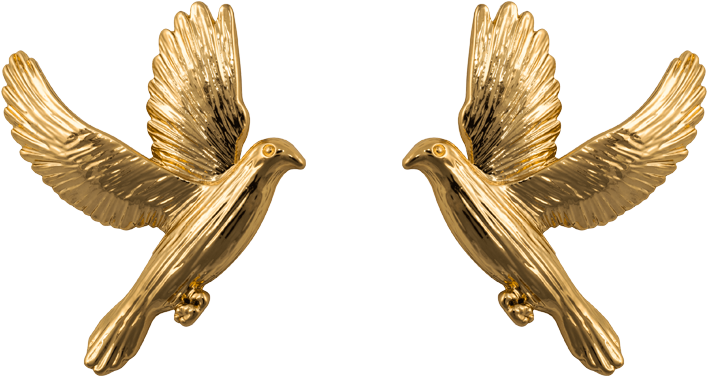 The Dove Earrings Gold - Gold Dove Png Clipart (1000x880), Png Download