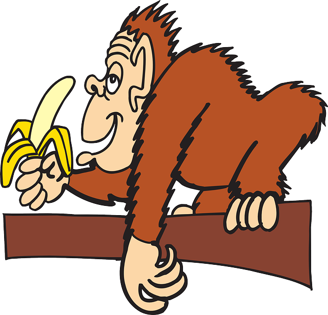 Ape With A Banana Svg Clip Arts 600 X 577 Px - Png Download (600x577), Png Download