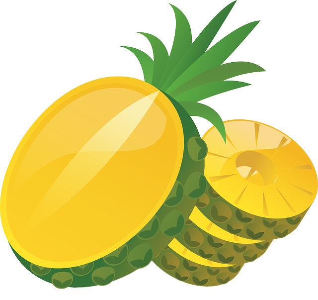 Free To Use &, Public Domain Pineapple Clip Art - Pineapple Slices Cartoon Png Transparent Png (640x603), Png Download