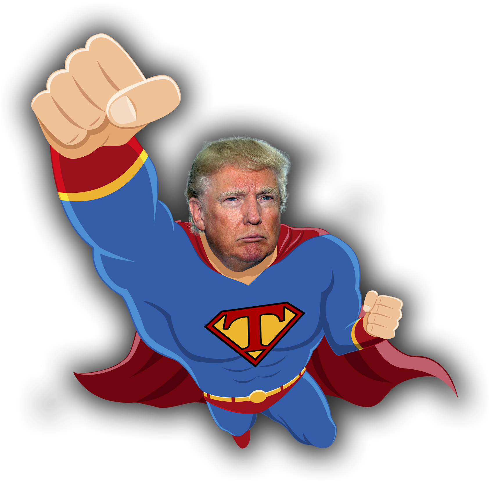 The - Donald Trump As Superman Clipart (1683x1718), Png Download