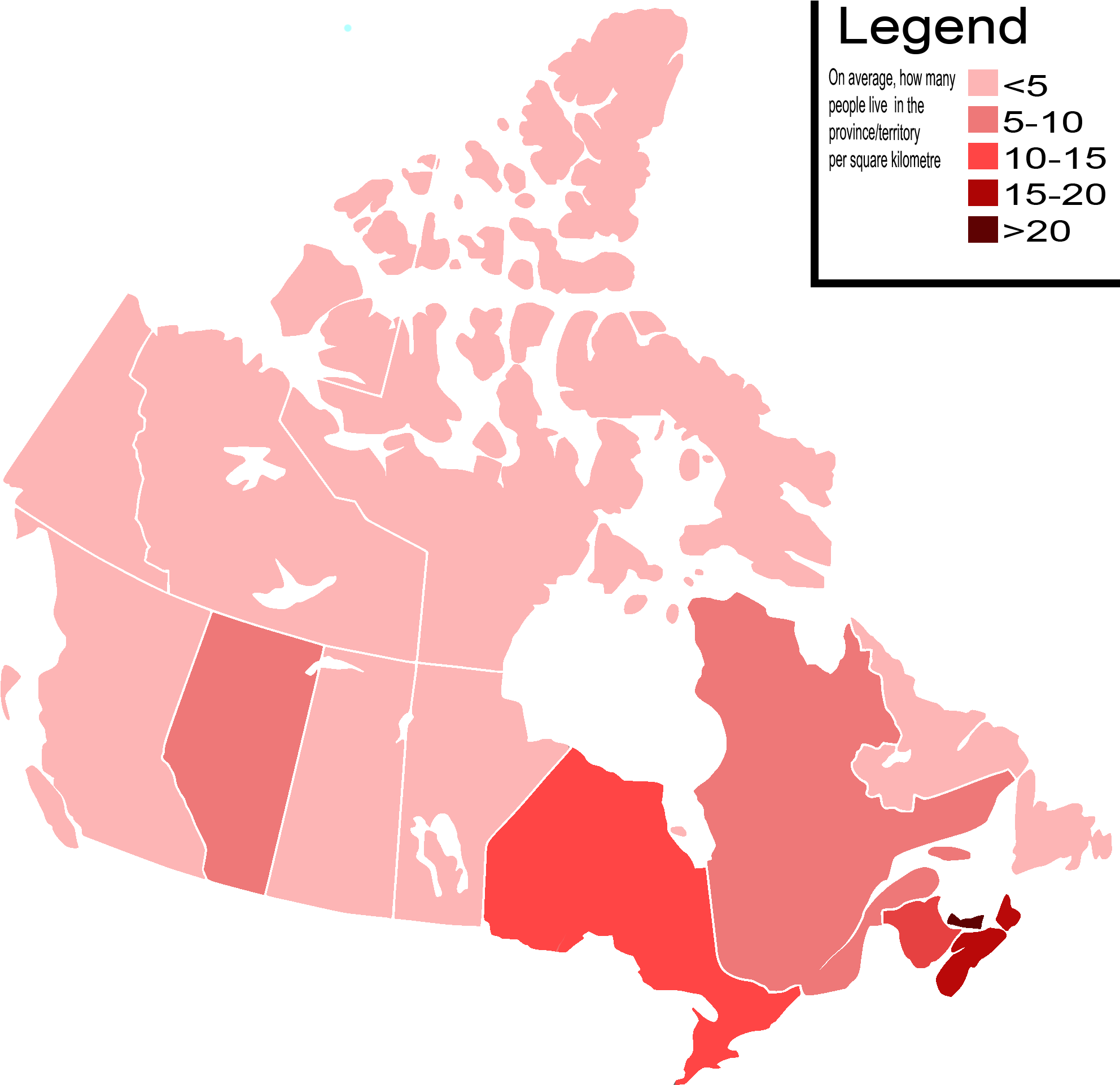 Canada Population Density Map Canada Population Map By Province
