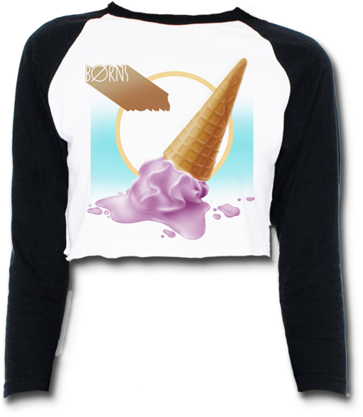 Melt Cropped Baseball T-shirt - Ice Cream Cone Clipart (600x600), Png Download
