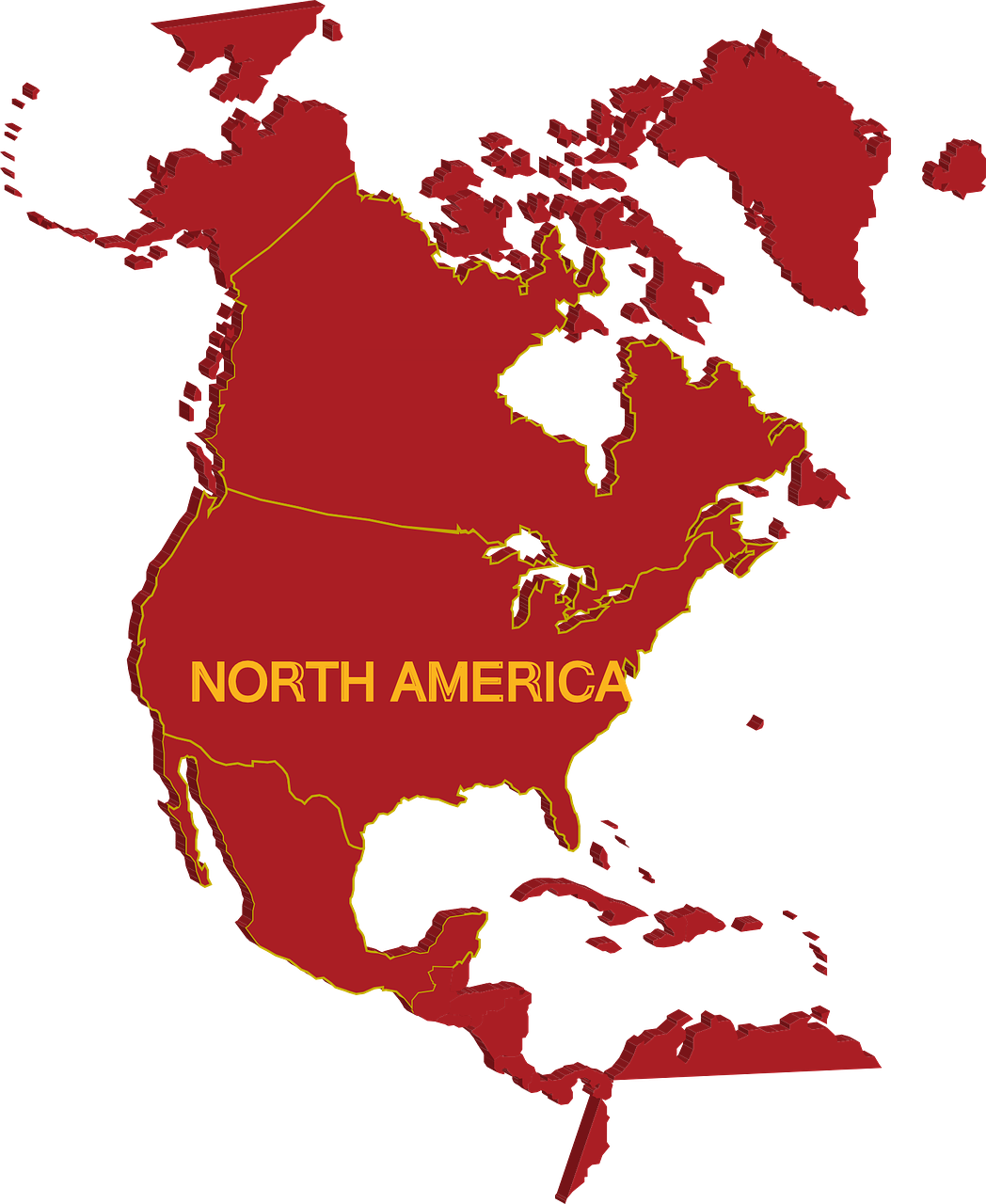 North America Continent Clipart - Png Download (1048x1280), Png Download
