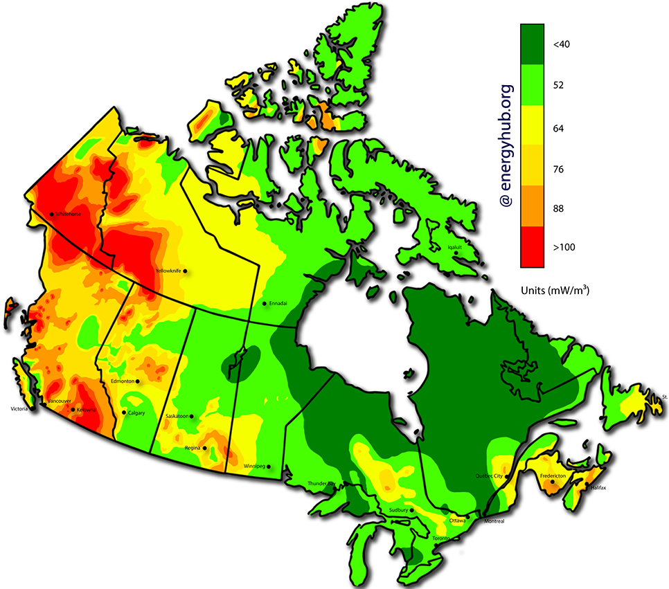 Geothermal Power Map Canada - Geothermal Energy Used In Canada Clipart (981x850), Png Download