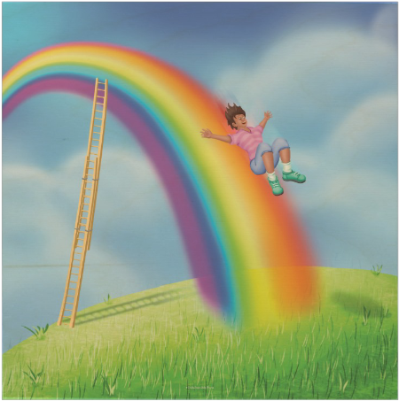 Rainbow Slide Wood Art - Rainbow Clipart (679x679), Png Download