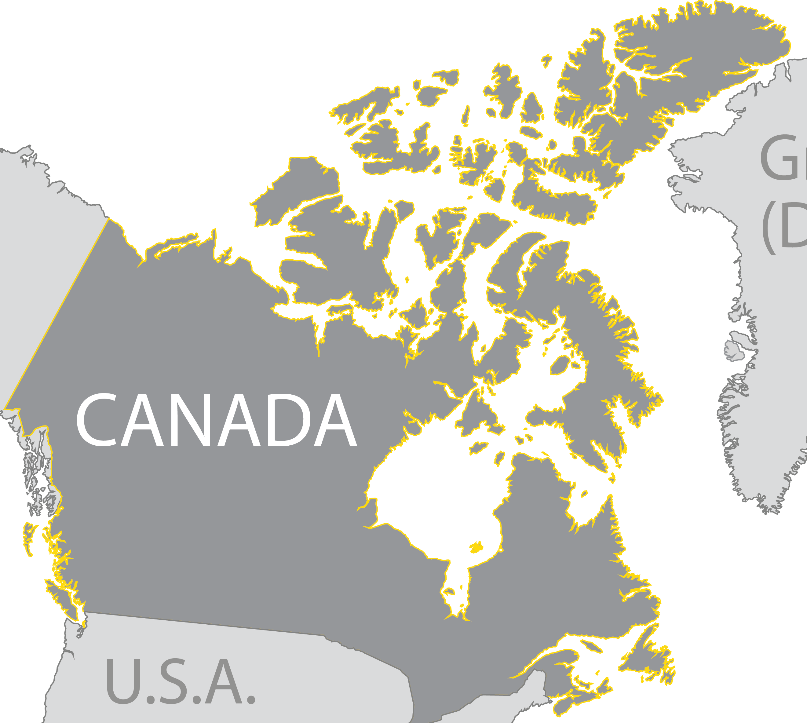 Canada Map - Three Countries Make Up North America Clipart (2642x2367), Png Download