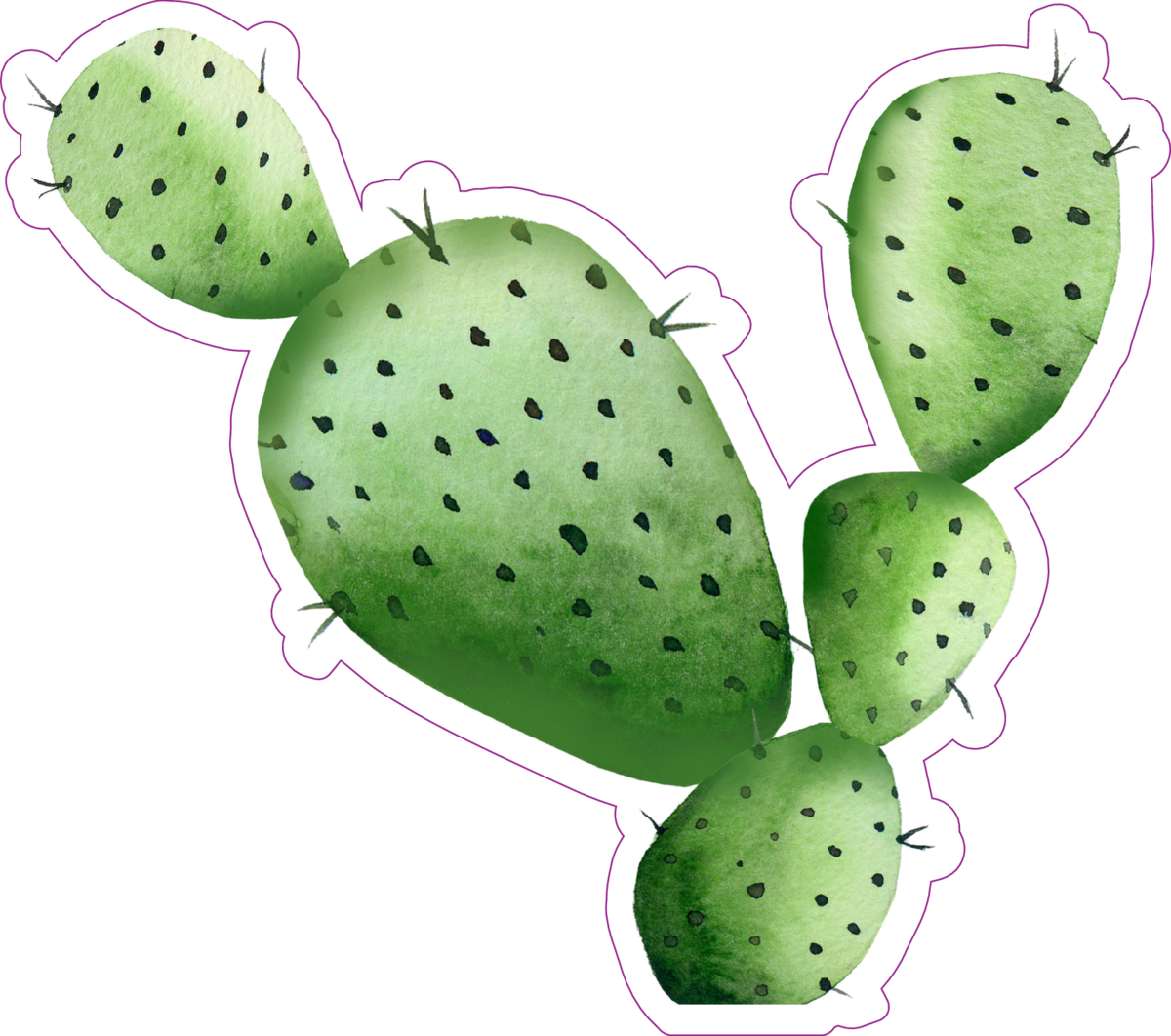 Sharp Watercolor Cactus Sticker - High Resolution Cactus Watercolor Clipart (1200x1062), Png Download