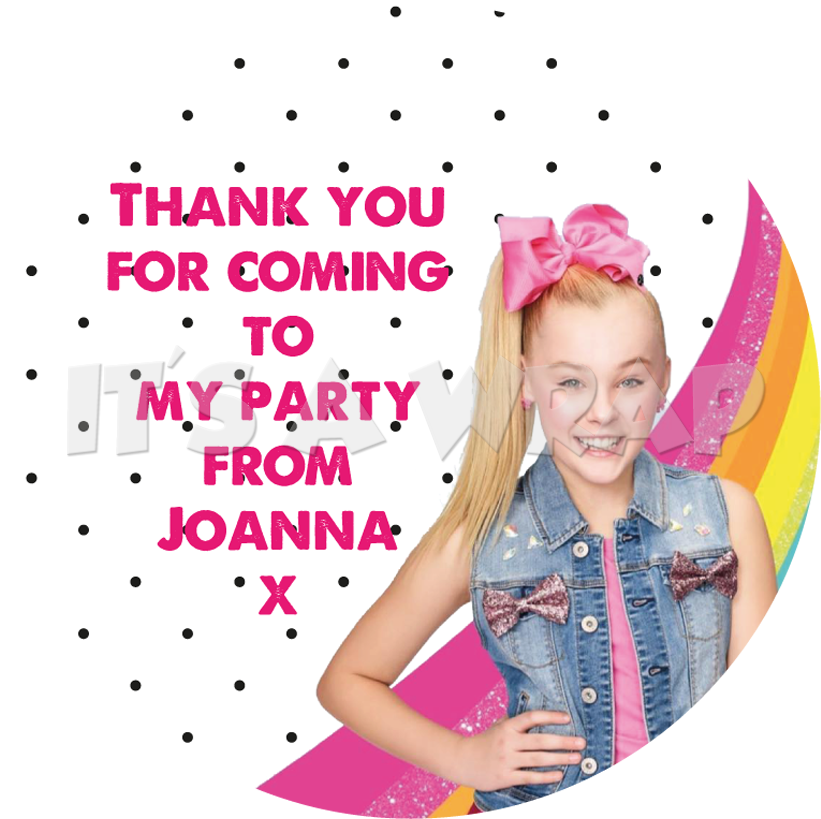 Jojo Siwa Sweet Cone Stickers - Jojo Siwa Thank You Tags Clipart (870x870), Png Download