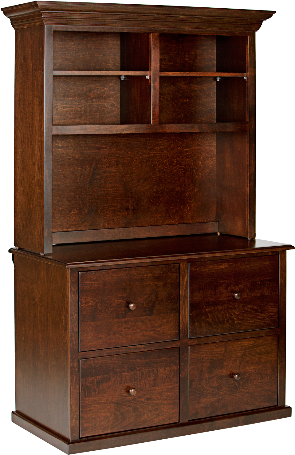 Traditional Hutch For 4 Drawer Lateral File Cabinet - Hutch Clipart (960x1478), Png Download