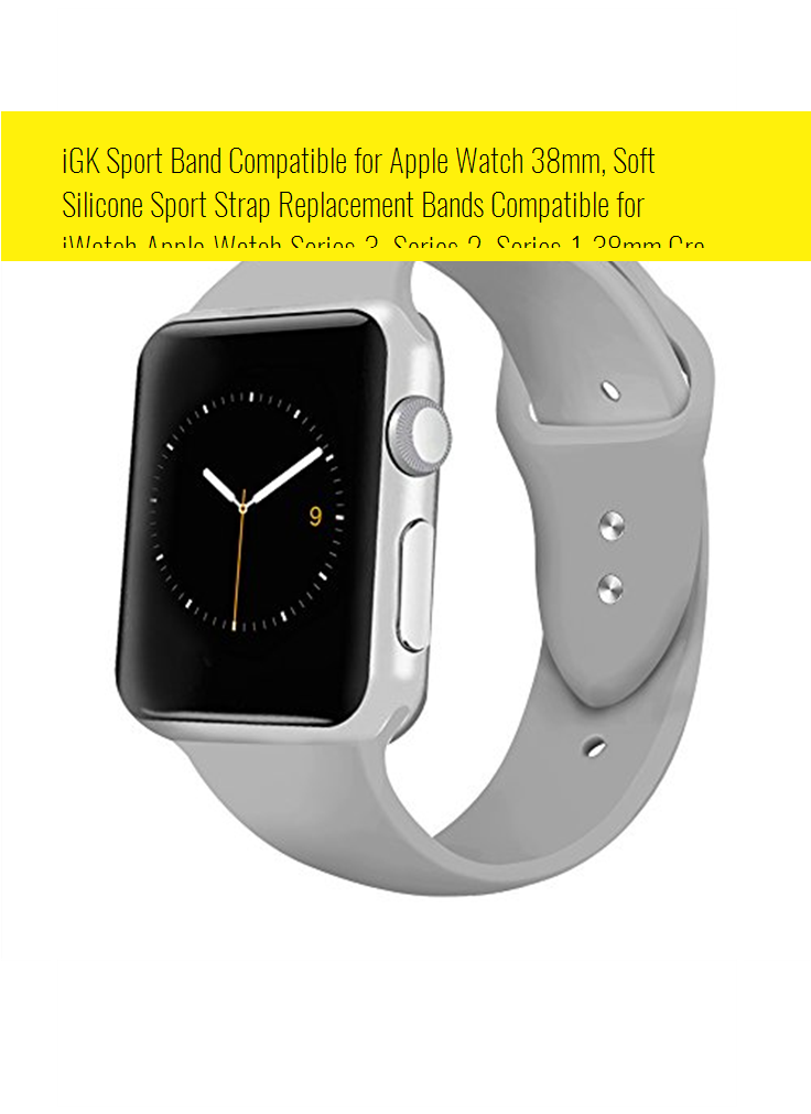 Igk Sport Band Compatible For Apple Watch 38mm, Soft - Analog Watch Clipart (735x1100), Png Download