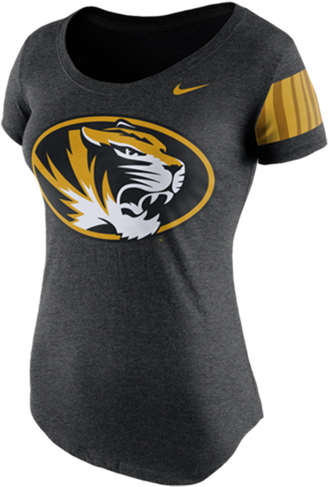 Nike Missouri Tigers Womens Black Dna Tee Scoop T-shirt, - Active Shirt Clipart (700x1000), Png Download