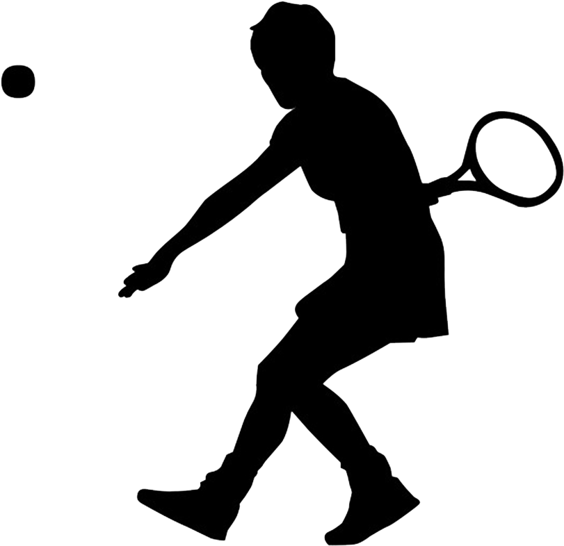 Sport Clipart Recreation Center - Tennis Black And White - Png Download (810x810), Png Download
