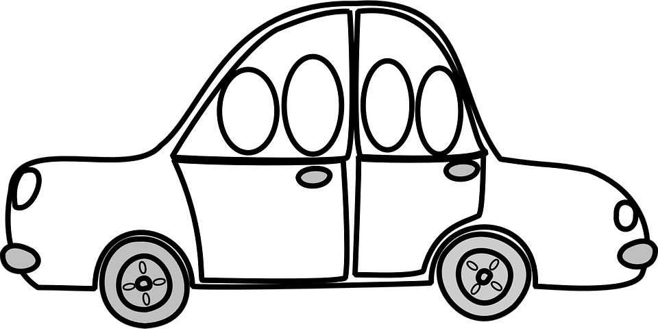 Car Animation Black And White Clipart (960x480), Png Download