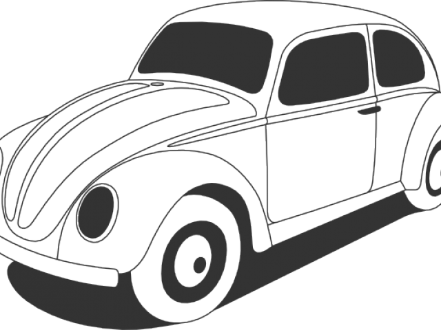 Volkswagen Clipart Outline Car - Volkswagen Black And White - Png Download (640x480), Png Download