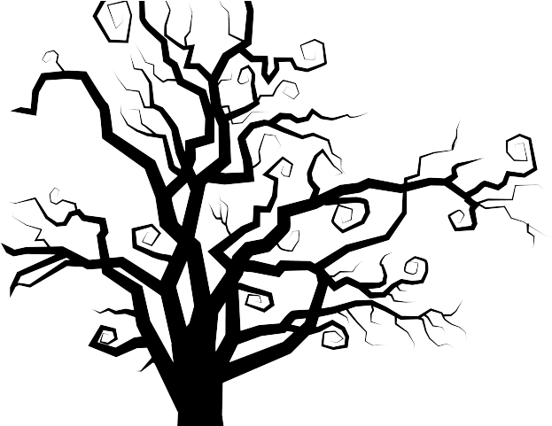 Spooky Clipart Drawing - Spooky Tree Png Clipart Transparent Png (640x480), Png Download