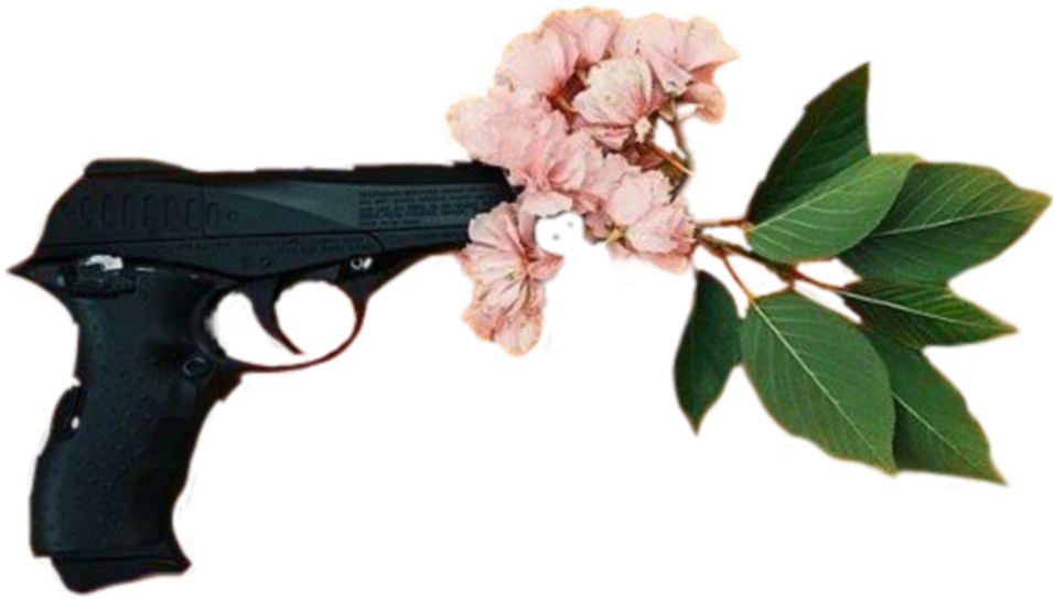 Gun Flower Aesthetic Tumblr Sticker By Raven - Gun Tumblr Aesthetic Clipart (1024x1024), Png Download