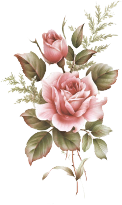 Stickers Transparent Floral - Rose And Rose Bud Tattoos Clipart (1024x1024), Png Download