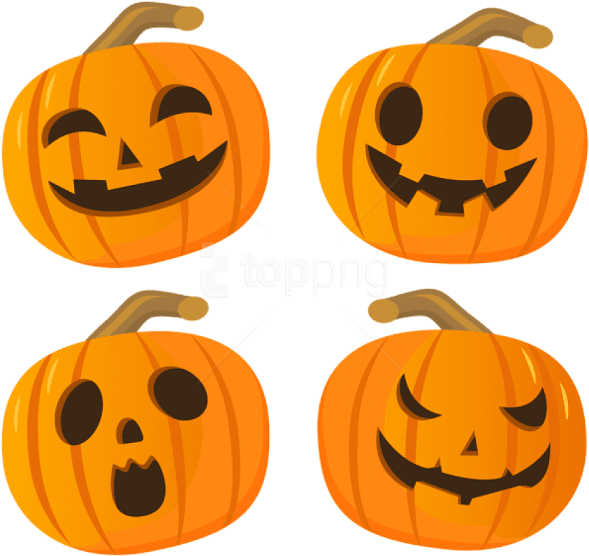 Free Png Download Halloween Pumpkin Set Png Images - Jack-o'-lantern Clipart (850x804), Png Download