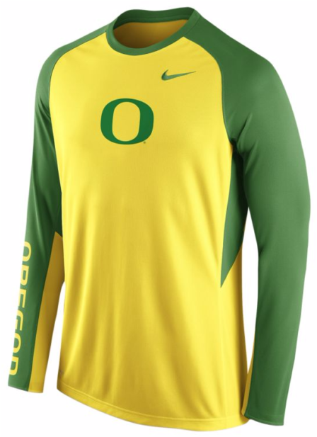 Oregon Ducks Mens Nike On Court Shooting L/s Dri Fit - Shirt Clipart (640x616), Png Download