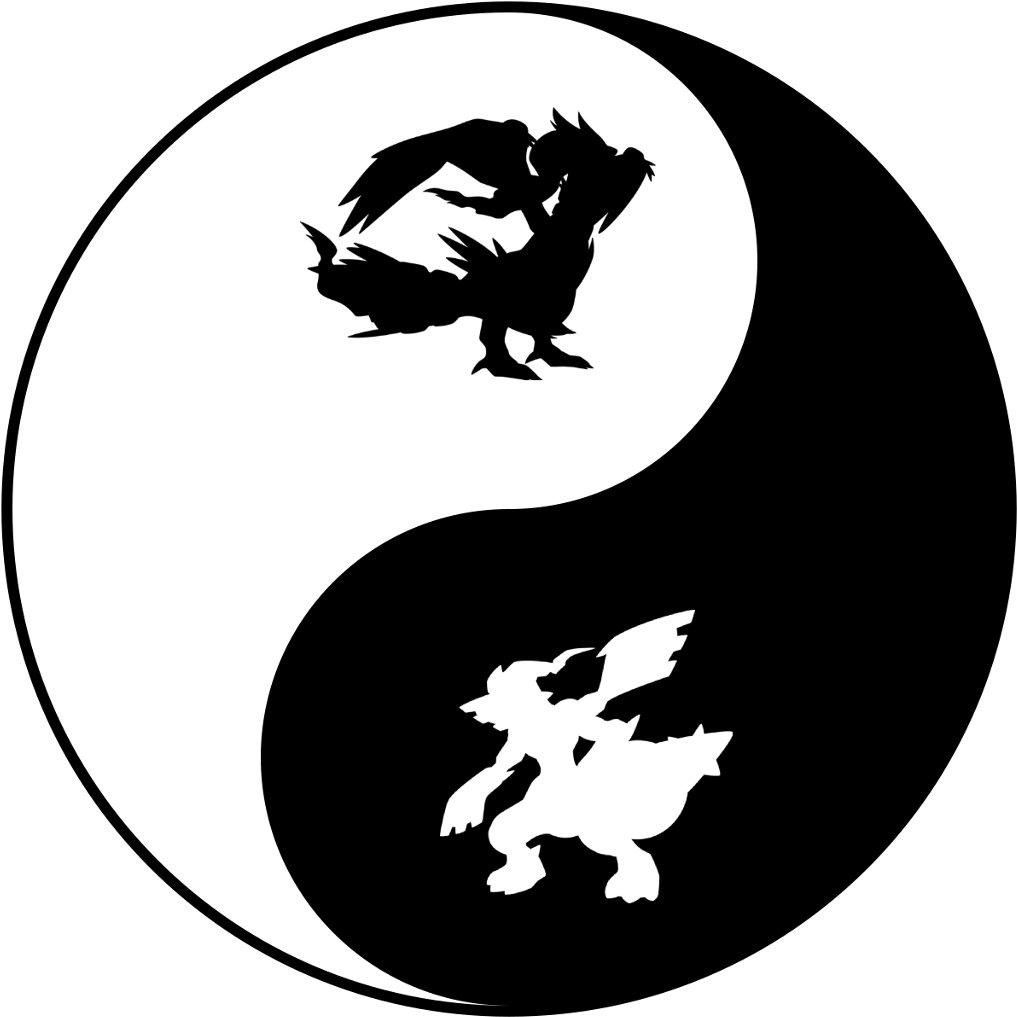 Yin Yang De Animales Clipart (1024x1024), Png Download