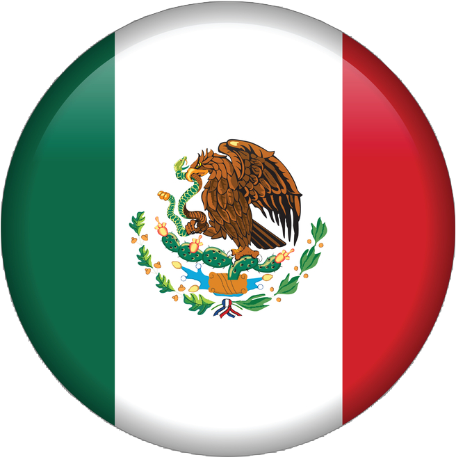 Reasons To Move Out Of Mexico - Mexico Flag Button Png Clipart (707x707), Png Download