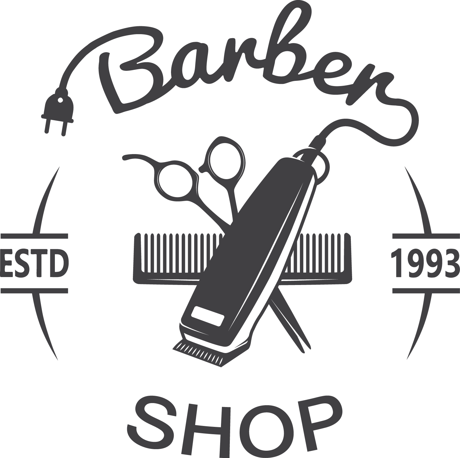Clip Royalty Free Library Clippers Vector Hairdressing - Vector Barber Shop Logo - Png Download (1509x1501), Png Download