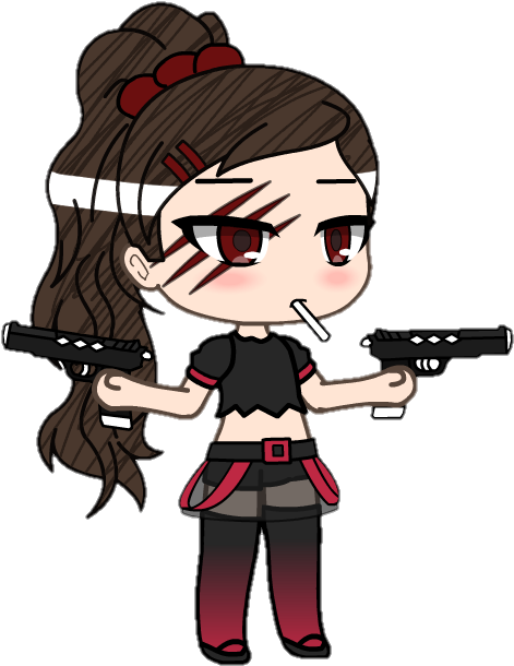 Bela Gachaverse - Youtube - Gacha Holding A Gun Clipart (570x720), Png Download