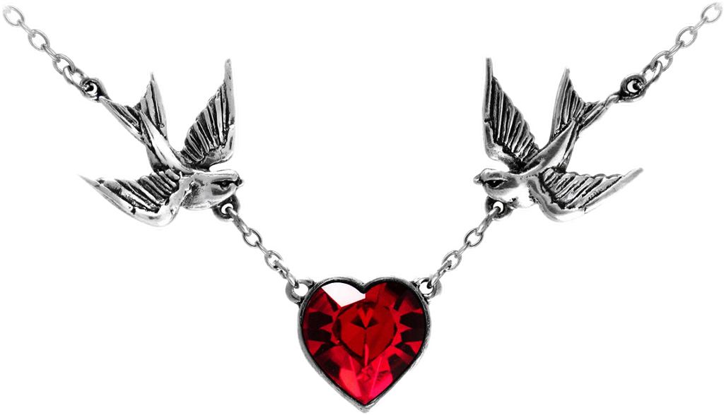 #freetoedit #necklace #birds #heart #goth #gothic #gothicjewelry - Necklace Clipart (1024x588), Png Download